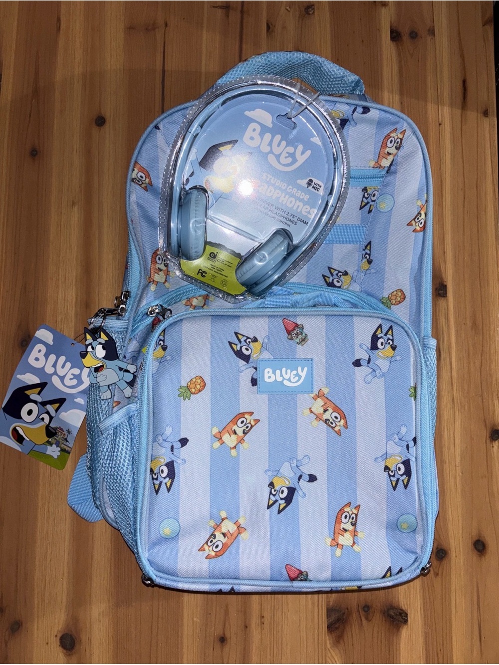 Bluey Kids Light Blue Backpack with Matching Headphones - Bluey